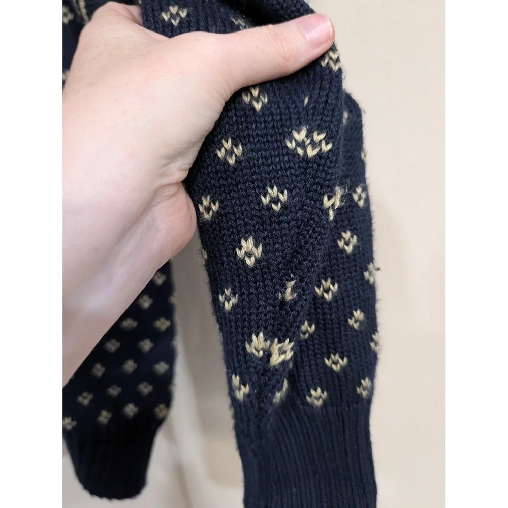 Vintage Old Navy Vintage Reindeer Fair Isle Navy Wool‎ Blend Sweater Holiday